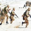 Soldiers Holding Rifle Running on White Sand adult paint by numbers