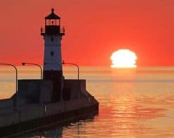 Sunrise Lake Superior Duluth adult paint by numbers