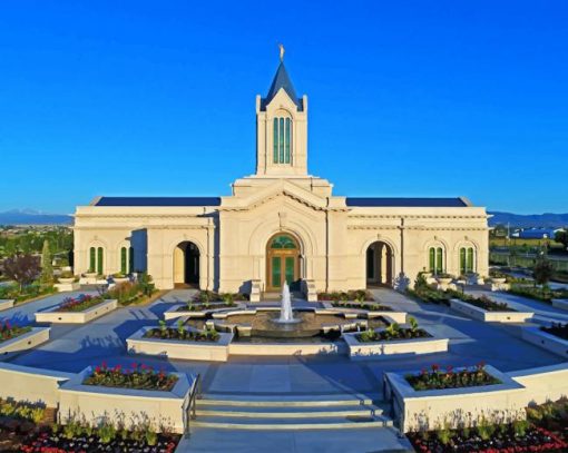 The Fort Collins Colorado Temple paint by number