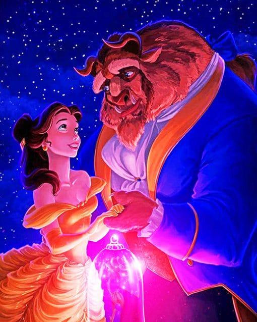 The beauty and the beast animation adult paint by numbers