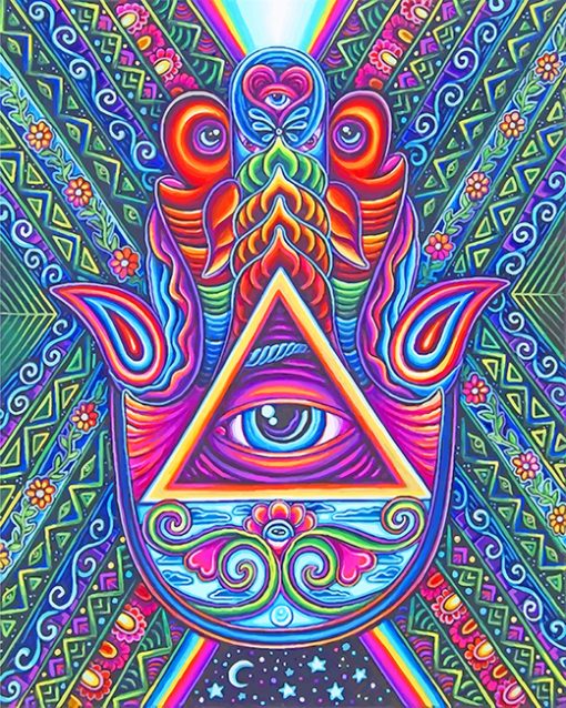 Third eye psychedelic art adult paint by numbers