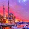 Turkey ortaköy mosque sunset adult paint by numbers