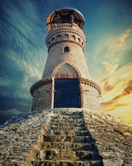 Tynemouth Pier Lighthouse England paint by numbers