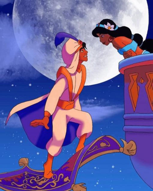 aladdin and jasmine adult paint by numbers