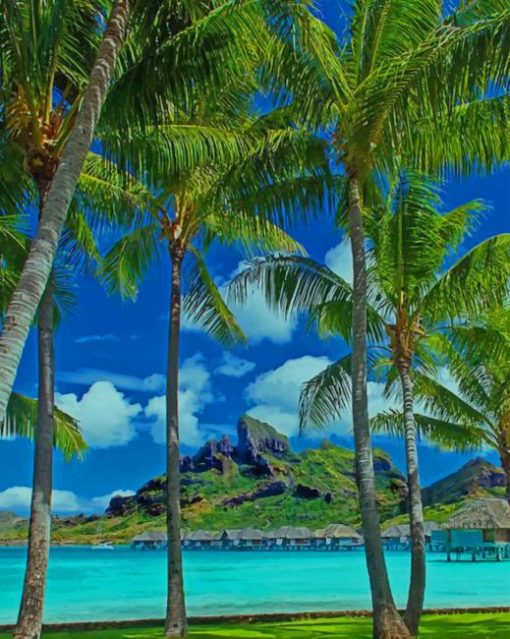 Amazing View in Bora Bora paint by numbers