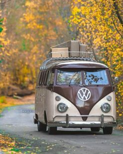 Autumn Old vw Van paint by numbers