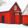 Beautiful Barn Snow paint by number