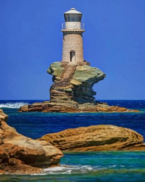 Beautiful Lighthouse Ocean paint by numbers