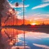 Beautiful Sunset Palm Spring paint by number