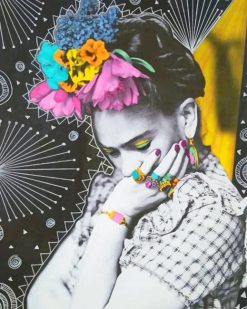 Black And White Frida Kahlo paint by numbers