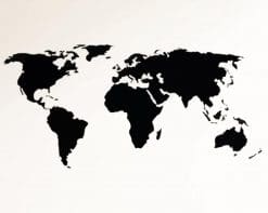 Black World Map paint by number