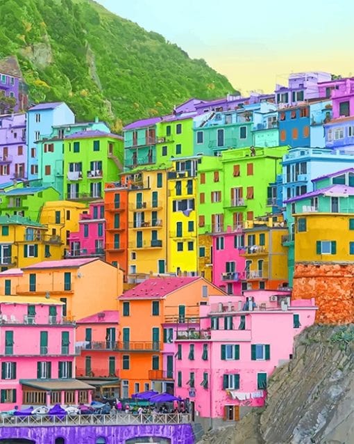 Cinque Terre National Park Italy paint by number