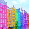 colorful buildings adult paint by numbers