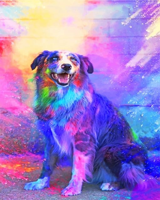 Colorful Dog paint by number