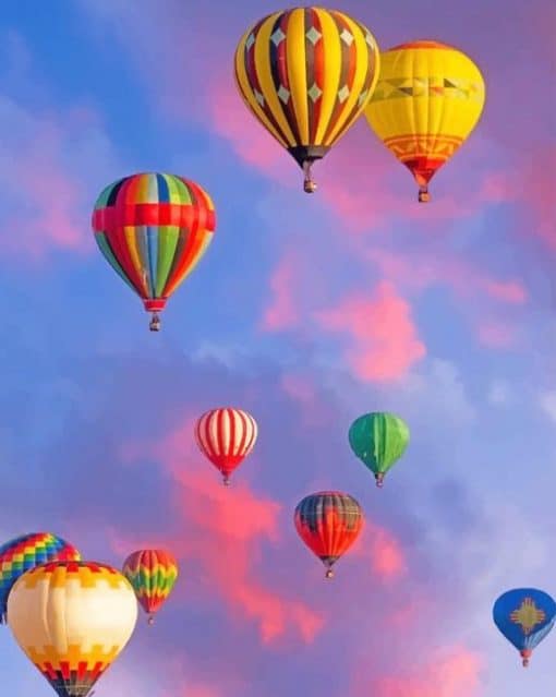 Colorful Hot Air Balloon paint by numbers