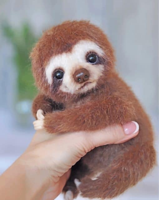 Cute Looking Sloth Paint By Numbers