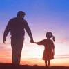 Dad And Daughter Walking Silhouette paint by number