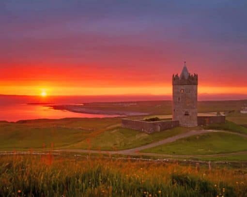 doolin castle sunset adult paint by numbers