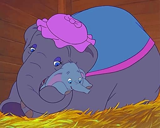 Dumbo And His Mommy paint by number