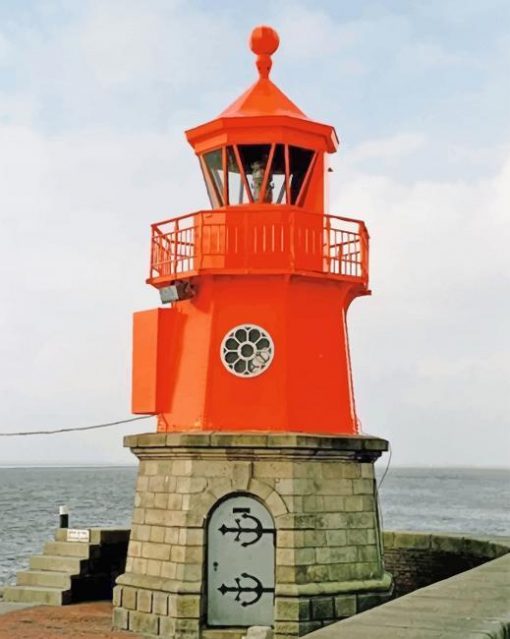 Emden West Mole Lighthouse Paint By Numbers