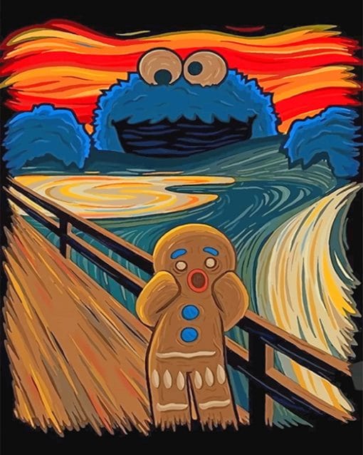 Gingerbread Man Cookie Monster paint by number