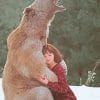 Girl hugging Big bear paint By Numbers