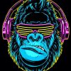 Gorilla Headphones Illustration paint by number