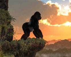 Big Gorilla Sunset paint by number