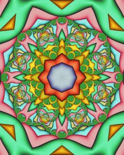 Green Mandala paint by number