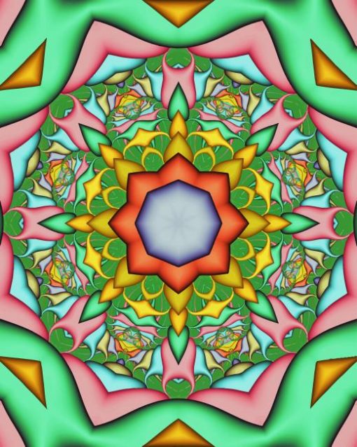 Green Mandala paint by number