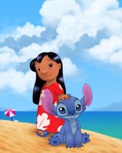 Lilo And Stitch Enjoying Their Summer Paint by numbers