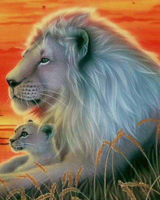 Lion With His Son paint by numbers