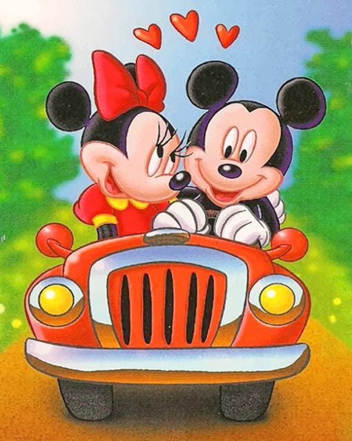 Mickey Mouse And Minnie Mouse paint by number