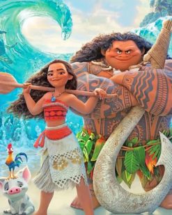 Moana And Chief Tui paint By Numbers