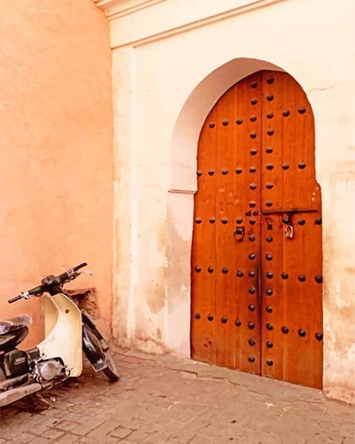 Motorcycle Door Marrakesh Morocco paint by number