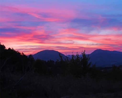 Mountain Sunset paint By Numbers