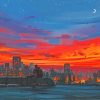 Orange Sky Anime Illustration paint by number