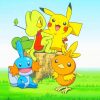 Pikachu Treecko Pokemon paint by number