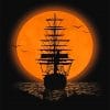 Pirate Ship Silhouette paint by number