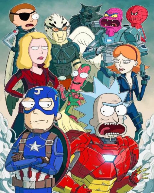 Rick And Morty Avengers paint by numbers