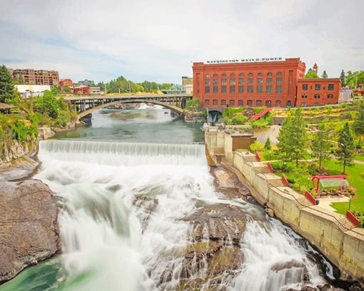 Riverfront Park Spokane Washington paint by number