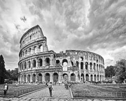 Rome Colosseum Black And White paint by number