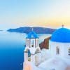 Santorini Blue Temple Paint By Numbers