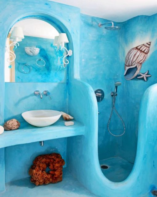 Sea Bathroom Greece paint by numbers