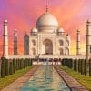 Sunrise Taj Mahal Agra paint by number