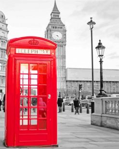 Telephone Booths in London paint by numbers