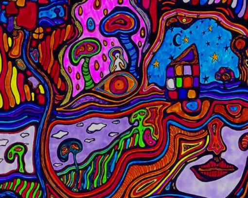 Trippy Psychedelic Art paint by number