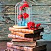 Vintage Books And Red Roses Paint By Numbers