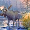 Wildlife Lake Moose paint by number