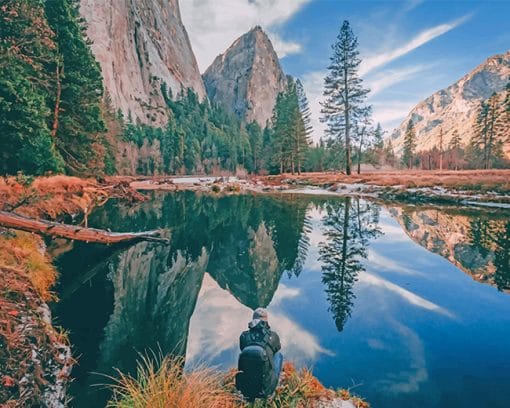 Yosemite Beautiful View California paint by number